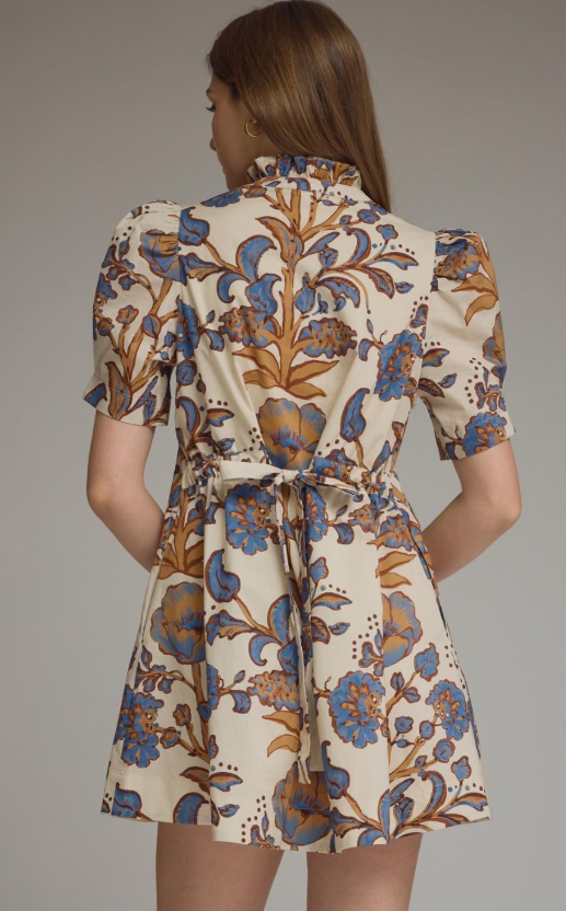 Ecru Tapestry Mini Dress