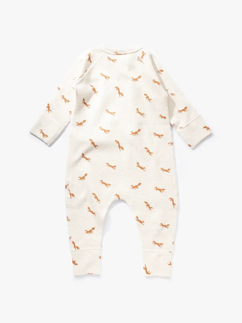 Fox Waffle Zip Romper