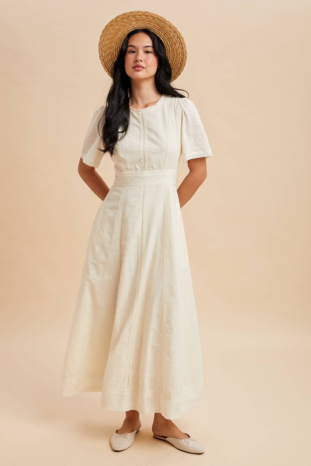 Buttercream Lace Inset Maxi Dress
