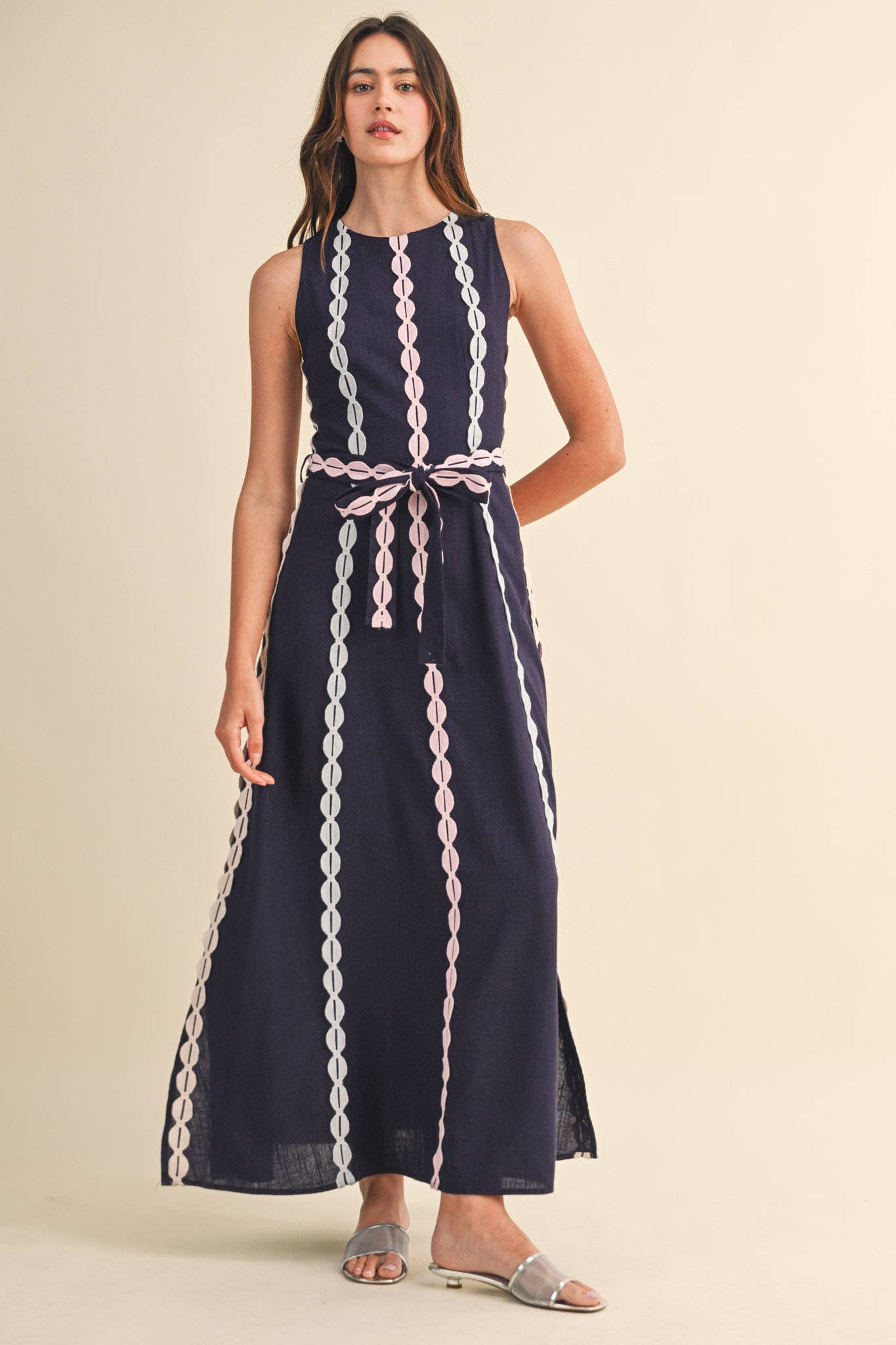 The Crochet Trim Midi Dress