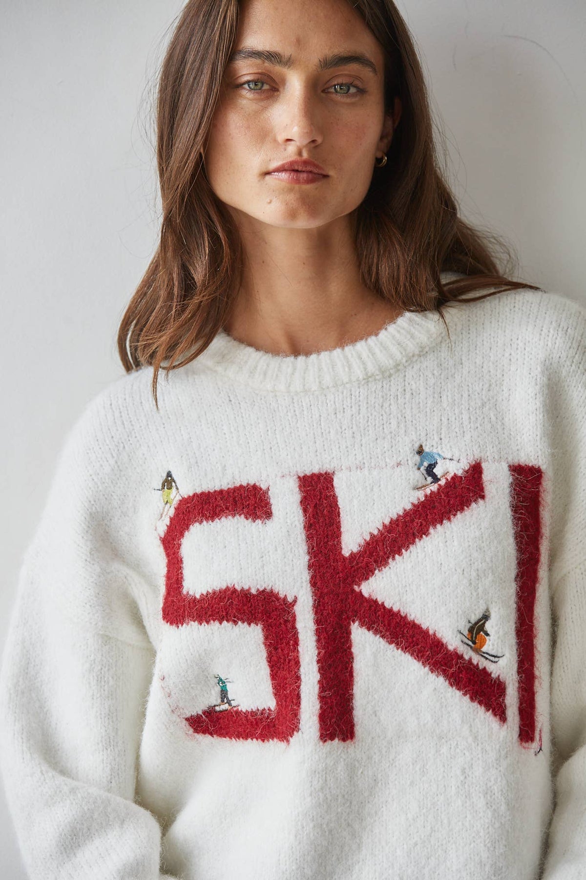Ivory Ski Graphic Sweater