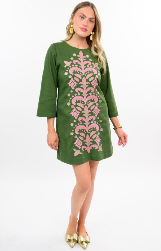 Penelope Green Shift Dress