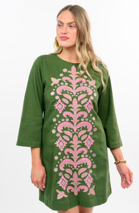 Penelope Green Shift Dress