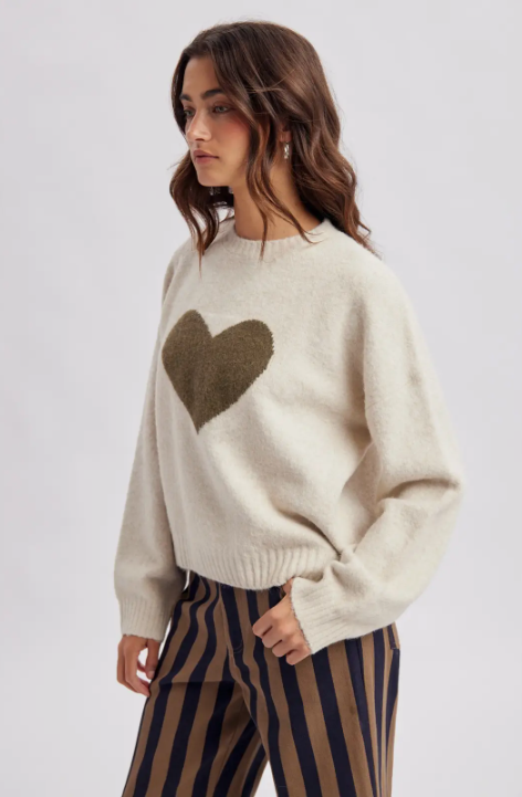 Heart Graphic Crewneck Sweater