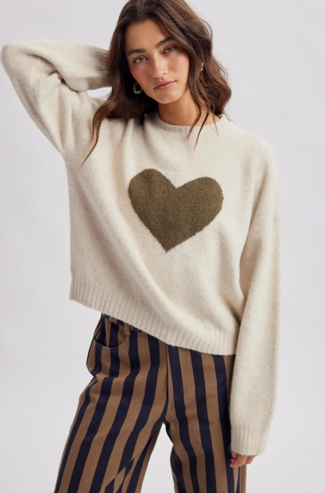 Heart Graphic Crewneck Sweater