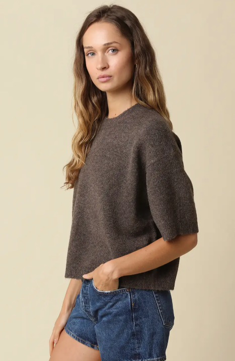 Parker Half Sleeve Sweater in Brown