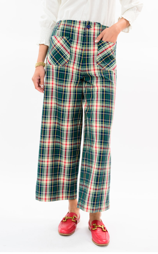 Plaid Patch Pocket Pants
