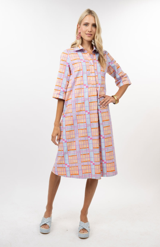 Plaid Midi Swing Dress