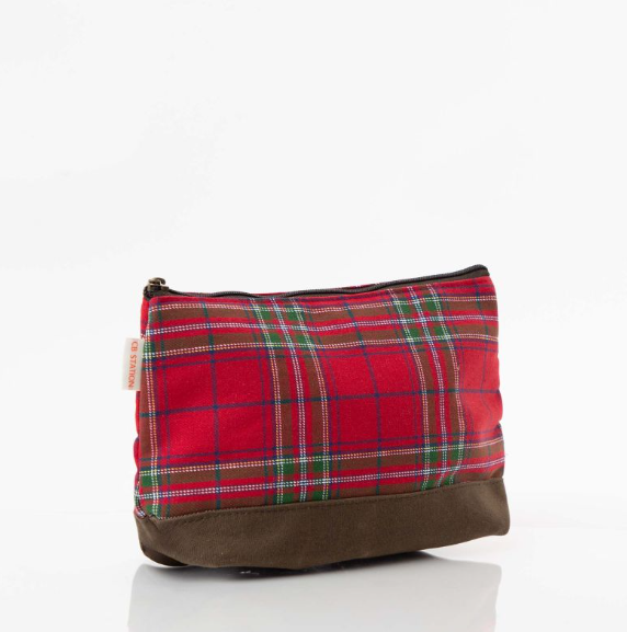 Plaid Clutch with Waxed Canvas