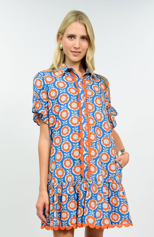Scalloped Shirt Dress